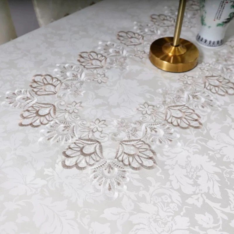 Bluejw New Style Square Jacquard Fabric Embroidery Lace Tablecloth - Image 4